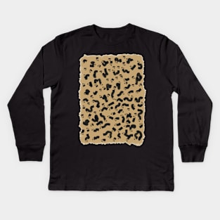 Leopard Graphitti Design Kids Long Sleeve T-Shirt